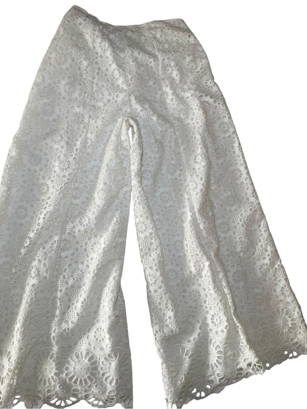 Maeve White Lace Wide Leg Pants - Picture 3 of 9